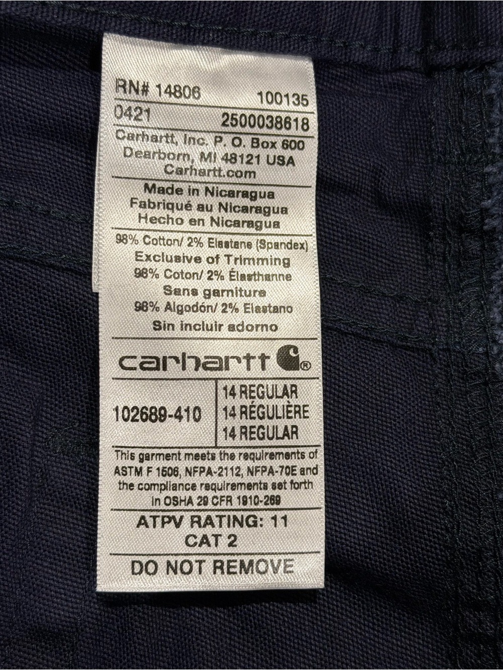 Carhartt 102689 Women Flame Resistant Rugged Flex Canvas Pant Size 14 NWT - Picture 7 of 9